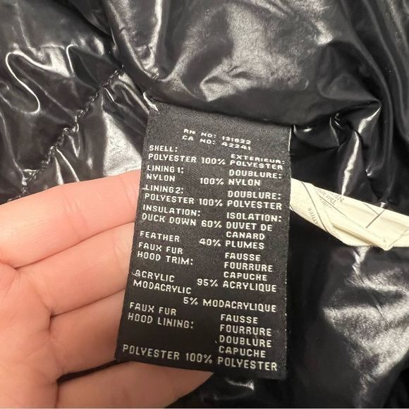 S13 New York Alpine Coat Womens Small Black Duck Down faux fur hood winter coat - Picture 8 of 16